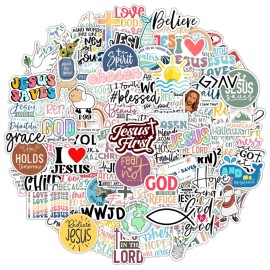 100 Pack Inspiring Christian Stickers for Water Bo..
