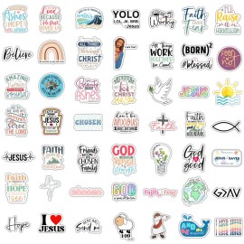 100 Pack Inspiring Christian Stickers for Water Bottles Laptops Phone Cases, Waterproof Vinyl, Summer Camp VBS, Bible Verse Stickers, Religious Christian Gifts for Kids, Teens, Girls and Boys (Faith)