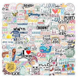 100 Pack Inspiring Christian Stickers for Water Bottles Laptops Phone Cases, Waterproof Vinyl, Summer Camp VBS, Bible Verse Stickers, Religious Christian Gifts for Kids, Teens, Girls and Boys (Faith)