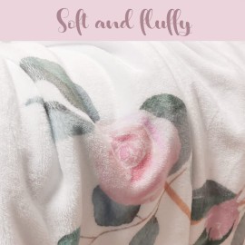 Baby Monthly Milestone Blanket for Baby Girl, Newborn Age Months Blanket Photo Prop with Growth Chart, Floral Wreath & Headband