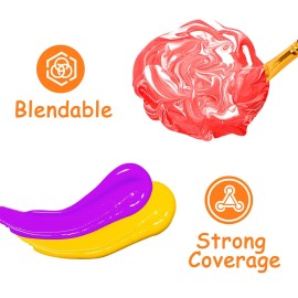 ABEIER Washable Finger Paint for Toddlers, Safe Non-Toxic, 12 Vibrant Colors (1.21fl oz), Baby Safe Paint for Hand and Feet, Mess Free Art Supplies for Kids, Preschool Learning Gifts, Ages 1-3 4 5 6+