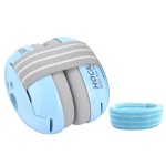 Hocazor HZ001 Baby Hearing Protection - CE & CPC Certified for Babies up to 36 Months - with Replacement Headband Baby Earmuffs Ear Protection for Airplane, Firework Show - Pale Blue