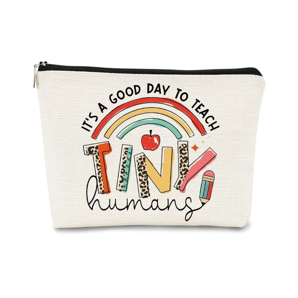 BARPERY Teacher Appreciation Gifts, Para Gifts Appreciation,Teacher Makeup Bag Must Haves,It\'s A Good Day to Teach Tiny Human.