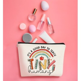 BARPERY Teacher Appreciation Gifts, Para Gifts Appreciation,Teacher Makeup Bag Must Haves,It\'s A Good Day to Teach Tiny Human.
