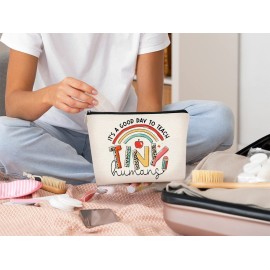 BARPERY Teacher Appreciation Gifts, Para Gifts Appreciation,Teacher Makeup Bag Must Haves,It\'s A Good Day to Teach Tiny Human.