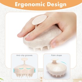 FREATECH Scalp Massager Hair Growth, Scalp Scrubber Shampoo Brush with Soft Silicone Bristles for Dandruff Removal and Hair Care, Wet & Dry Hair Massager Scalp Exfoliator, Beige FREATECH Scalp Massager Hair Growth, Scalp Scrubber Shampoo Brush with Soft Silicone Bristles for Dandruff Removal and Hair Care, Wet & Dry Hair Massager Scalp Exfoliator, Beige