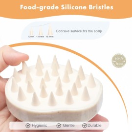 FREATECH Scalp Massager Hair Growth, Scalp Scrubber Shampoo Brush with Soft Silicone Bristles for Dandruff Removal and Hair Care, Wet & Dry Hair Massager Scalp Exfoliator, Beige FREATECH Scalp Massager Hair Growth, Scalp Scrubber Shampoo Brush with Soft Silicone Bristles for Dandruff Removal and Hair Care, Wet & Dry Hair Massager Scalp Exfoliator, Beige