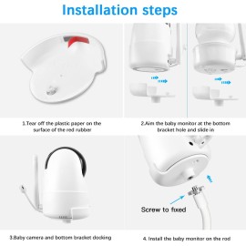 SkingHong Baby Monitor Crib Mount for IFamily Baby Monitor SM650 SM651, Flexible Gooseneck Baby Monitor Mount Compatible with Kidsneed Baby Monitor SM935C SM935A HUBOOK SM652, Baby Monitor Accessories