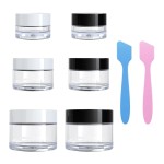 VEAIDE Travel Size Containers for Toiletries, 3 Size 0.17/0.5/1 OZ Small Cosmetic Jars for Makeup Face Creams Moisturizer Lotion, with 2 Pieces Mini Spatulas for Gift (6 Pieces)