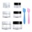 VEAIDE Travel Size Containers for Toiletries, 3 Size 0.17/0.5/1 OZ Small Cosmetic Jars for Makeup Face Creams Moisturizer Lotion, with 2 Pieces Mini Spatulas for Gift (6 Pieces)
