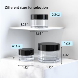 VEAIDE Travel Size Containers for Toiletries, 3 Size 0.17/0.5/1 OZ Small Cosmetic Jars for Makeup Face Creams Moisturizer Lotion, with 2 Pieces Mini Spatulas for Gift (6 Pieces) VEAIDE Travel Size Containers for Toiletries, 3 Size 0.17/0.5/1 OZ Small Cosmetic Jars for Makeup Face Creams Moisturizer Lotion, with 2 Pieces Mini Spatulas for Gift (6 Pieces)
