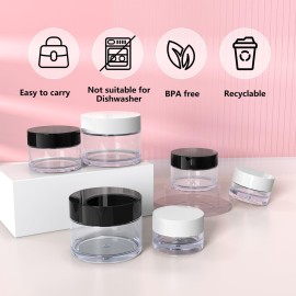 VEAIDE Travel Size Containers for Toiletries, 3 Size 0.17/0.5/1 OZ Small Cosmetic Jars for Makeup Face Creams Moisturizer Lotion, with 2 Pieces Mini Spatulas for Gift (6 Pieces) VEAIDE Travel Size Containers for Toiletries, 3 Size 0.17/0.5/1 OZ Small Cosmetic Jars for Makeup Face Creams Moisturizer Lotion, with 2 Pieces Mini Spatulas for Gift (6 Pieces)