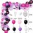 Kawaii Birthday Garland Arch Party Balloons Arch Kit with Black Pink Printed Cartoon Character for Girls Birthday Decoration Backdrop