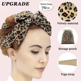 ZILAMPU No Heat Curling Rod Headband for Women and Girls, Overnight Velour Hair Roller Wrap for Long Curls - Leopard Print ZILAMPU No Heat Curling Rod Headband for Women and Girls, Overnight Velour Hair Roller Wrap for Long Curls - Leopard Print