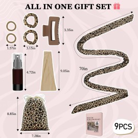 ZILAMPU No Heat Curling Rod Headband for Women and Girls, Overnight Velour Hair Roller Wrap for Long Curls - Leopard Print ZILAMPU No Heat Curling Rod Headband for Women and Girls, Overnight Velour Hair Roller Wrap for Long Curls - Leopard Print