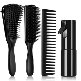 Hommtina 4pcs Detangling Brush Set Getting Shine and Makes Hair Smooth, Curly Hair Brush for Adult & Kids Wet or Dry Hair (3 PCS, Black+Black) Hommtina 4pcs Detangling Brush Set Getting Shine and Makes Hair Smooth, Curly Hair Brush for Adult & Kids Wet or Dry Hair (3 PCS, Black+Black)