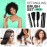 Hommtina 4pcs Detangling Brush Set Getting Shine and Makes Hair Smooth, Curly Hair Brush for Adult & Kids Wet or Dry Hair (3 PCS, Black+Black)