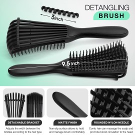 Hommtina 4pcs Detangling Brush Set Getting Shine and Makes Hair Smooth, Curly Hair Brush for Adult & Kids Wet or Dry Hair (3 PCS, Black+Black) Hommtina 4pcs Detangling Brush Set Getting Shine and Makes Hair Smooth, Curly Hair Brush for Adult & Kids Wet or Dry Hair (3 PCS, Black+Black)