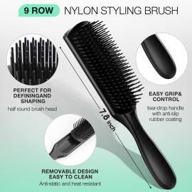Hommtina 4pcs Detangling Brush Set Getting Shine and Makes Hair Smooth, Curly Hair Brush for Adult & Kids Wet or Dry Hair (3 PCS, Black+Black) Hommtina 4pcs Detangling Brush Set Getting Shine and Makes Hair Smooth, Curly Hair Brush for Adult & Kids Wet or Dry Hair (3 PCS, Black+Black)