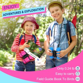 Toys for 3-7 Year Old Girls: LET\'S GO! Binoculars for Kids Bird Watching|Hiking|Camping 4 5 6 7 8 Year Old Girl Boy Birthday Gifts Outdoor Learning Toy for Kid Ages 4-6 Toddler Gift Stuffers