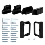 WOMHOM Retractable Baby Gates Replacement Parts Kit (Black) Extra Wide Baby Gate Full Set Wall Mounting Accessories with Brackets Anchors and Screws Retractable Dog Gate Accessories