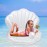 Zcaukya Inflatable Seashell Pool Float, Giant Clam Air-Filled Toys with Pearl Ball for Kids Birthday Party Swimming Pool Summer Beach Party Mermaid Ocean Theme Party Decor