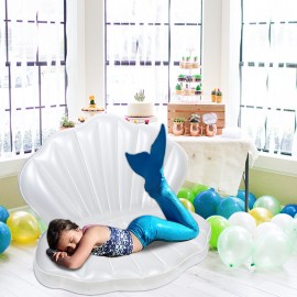 Zcaukya Inflatable Seashell Pool Float, Giant Clam Air-Filled Toys with Pearl Ball for Kids Birthday Party Swimming Pool Summer Beach Party Mermaid Ocean Theme Party Decor