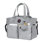 SUPROMOMI Diaper Tote: Large Baby Bag for Boy Girl,Shoulder Mommy Bag Can Make Twins and 2 Kids Nappy Package Mom Hospital Use Grey