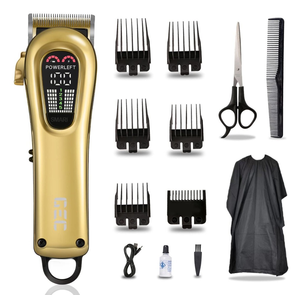 GEC Smart Hair Clipper for Men,Rechargeable -Professional Clippers,Low Noise 5-Mode Hair Clippers with Auxiliary Light Hair Trimmer Kit for Men GEC Smart Hair Clipper for Men,Rechargeable -Professional Clippers,Low Noise 5-Mode Hair Clippers with Auxiliary Light Hair Trimmer Kit for Men