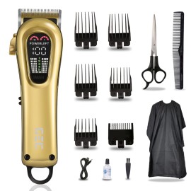 GEC Smart Hair Clipper for Men,Rechargeable -Professional Clippers,Low Noise 5-Mode Hair Clippers with Auxiliary Light Hair Trimmer Kit for Men