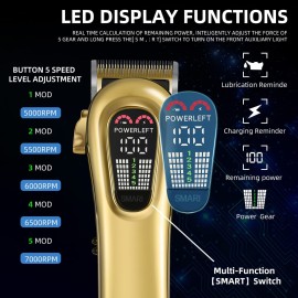 GEC Smart Hair Clipper for Men,Rechargeable -Professional Clippers,Low Noise 5-Mode Hair Clippers with Auxiliary Light Hair Trimmer Kit for Men GEC Smart Hair Clipper for Men,Rechargeable -Professional Clippers,Low Noise 5-Mode Hair Clippers with Auxiliary Light Hair Trimmer Kit for Men