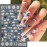 SILPECWEE 7 Sheets 5D Cloud Nail Stickers for Women, Girls & Kids - French Stripe, Star, Butterfly, Marble Nail Art Stickers - White Nail Decals - Self Adhesive Nail Designs