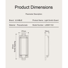 Light Switch Guard, ILIVABLE Child Proof Rocker Switch Plate Cover Prevents Kids or Accidental Turned On/Off Switch While Allowing Access (Clear, 2 Pack)