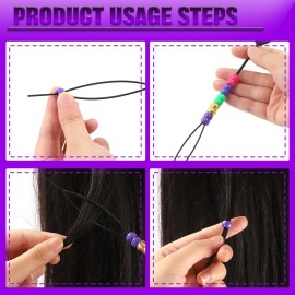 Swpeet 774Pcs 24 Colors Beads for Hair Braids Kit, Hair Beaders Rubber Bands, Including Candy Pony Beads, Elastic Rubber Bands, Quick Beaders for Kids Hair Braids, Scissors and Bead Thread