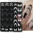 6Pcs Nail Art Stamping Templates Set with French Line Flowers Leaves Smiley Heart Design Art Stamping Kits DIY Printing Tools Fashion Art Decoration for Women and Girls