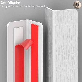 Apoctsddo Wall Corner Protector, 2 PCS Self-Adhesive Corner Guards, 1.57 \'\' W x 35.4 \'\'L, Thickened PVC Wall Corner Furniture Stairs Baby Guard Edge Protector, White