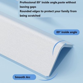 Apoctsddo Wall Corner Protector, 2 PCS Self-Adhesive Corner Guards, 1.57 \'\' W x 35.4 \'\'L, Thickened PVC Wall Corner Furniture Stairs Baby Guard Edge Protector, White