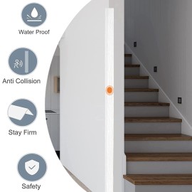 Apoctsddo Wall Corner Protector, 2 PCS Self-Adhesive Corner Guards, 1.57 \'\' W x 35.4 \'\'L, Thickened PVC Wall Corner Furniture Stairs Baby Guard Edge Protector, White