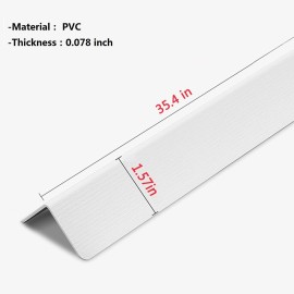 Apoctsddo Wall Corner Protector, 2 PCS Self-Adhesive Corner Guards, 1.57 \'\' W x 35.4 \'\'L, Thickened PVC Wall Corner Furniture Stairs Baby Guard Edge Protector, White