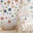 Runtoo Colorful Polka Dot Wall Decals Boho Modern Abstract Wall Art Stickers Circle Window Clings Living Room Girls Bedroom Kids Nursery Home Decor