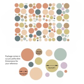 Runtoo Colorful Polka Dot Wall Decals Boho Modern Abstract Wall Art Stickers Circle Window Clings Living Room Girls Bedroom Kids Nursery Home Decor