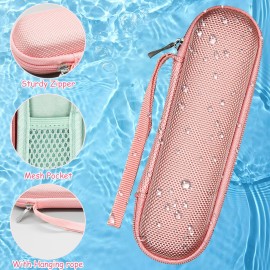 Portable Hard Carrying Case for Solowave 4 in 1 facial wand, Solawave wand for face Protective Bag Storing USB Cable, Hard Case Facial Wand with Zipper and Hanging Rope (Pink)