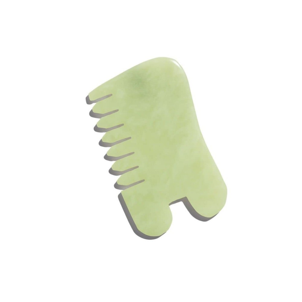 Earth Harbor Island Jade Gemstone Gua Sha + Massaging Comb