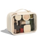 Pocmimut Clear Makeup Bag,Double Layer Large Cosmetic Bag with Makeup Brush Bag,TSA Approved Toiletry Bag Makeup Case Car Accessories Travel Essentials Organizers for Women,Begie