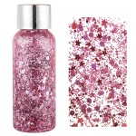 MEICOLY Pink Face Body Glitter,Sparkling Chunky Hair Glitter,Mermaid Face Glitter,Body Glitter for Women and Girls