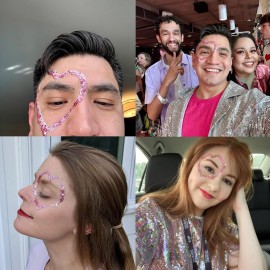 MEICOLY Pink Face Body Glitter,Sparkling Chunky Hair Glitter,Mermaid Face Glitter,Body Glitter for Women and Girls MEICOLY Pink Face Body Glitter,Sparkling Chunky Hair Glitter,Mermaid Face Glitter,Body Glitter for Women and Girls