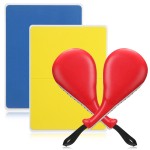 Lenwen 4 Pcs Taekwondo Training Set, 2 Rebreakable Taekwondo Breaking Boards & 2 Kick Pads for Martial Arts Training Karate Equipment Punching Target Youth Beginners(Red-Yellow-Blue,0.24\'\',0.31\'\')