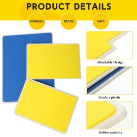 Lenwen 4 Pcs Taekwondo Training Set, 2 Rebreakable Taekwondo Breaking Boards & 2 Kick Pads for Martial Arts Training Karate Equipment Punching Target Youth Beginners(Red-Yellow-Blue,0.24\'\',0.31\'\')