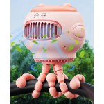 coldSky Stroller Fan, Baby Fan with 130 Auto Oscillating, 4000mAh Battery Operated Mini Portable Fan with Digital Display, 4 Speeds Flexible Tripod Clip On Fan for Car Seat Crib Pink