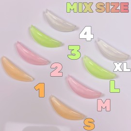 Liber beauty Lash Lift Rodss,DIY Eyelash Lift Pads,Silicone Eyealsh Perm Rods,Lash Lifting at Home 8 Pcs Eyelash Curler Pads 4 Sizes Reusable Soft Silicone Shields (New L curl Lift Pads)